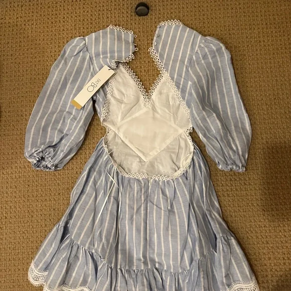 PatBO Blue and White Striped Mini Dress - Picture 3 of 3